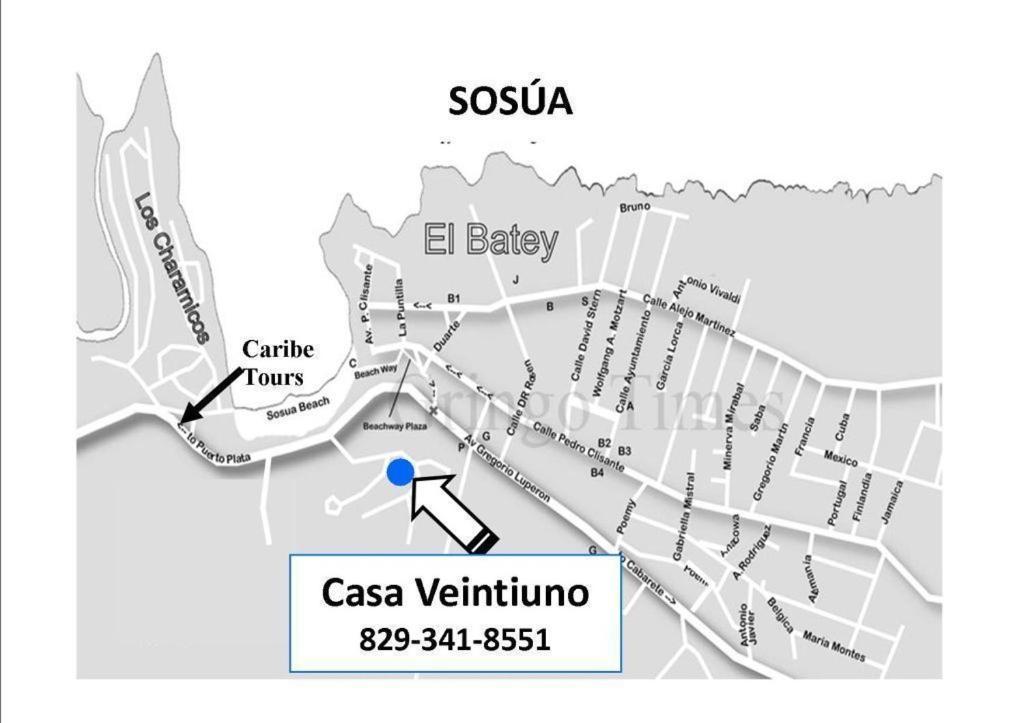 Hotel Casa Veintiuno Sosúa Exteriér fotografie